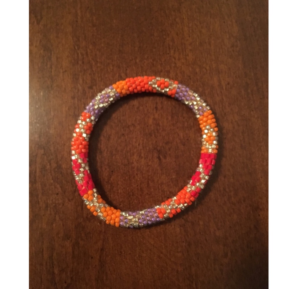 Lily and Laura Orange Beaded Bracelet